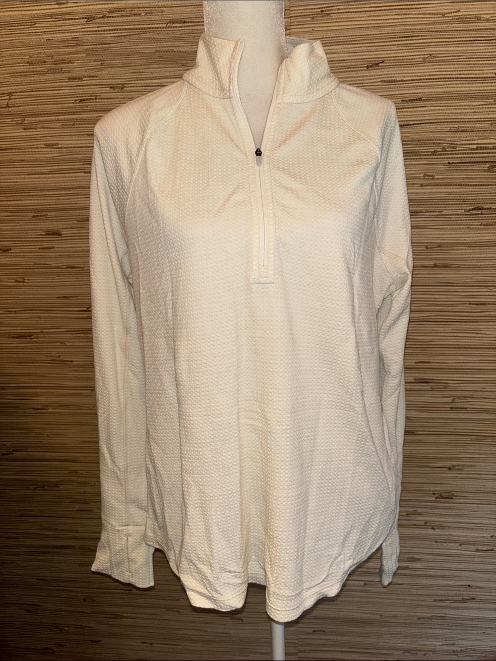 Prana Women's Ivory Wensley Quarter-Zip Performance Shirt large nwt!